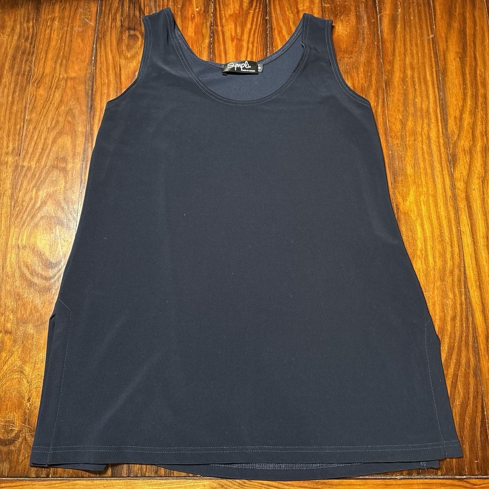 Sympli Dark Blue Tank Top Basic Shell Layering Sz 6 Quiet Luxury A171